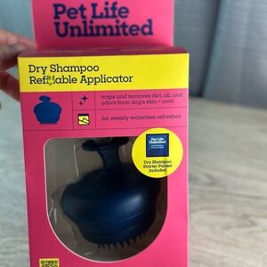 Pet Life Unlimited Dry Shampoo Dog Brush Applicator Waterless Grooming NIB